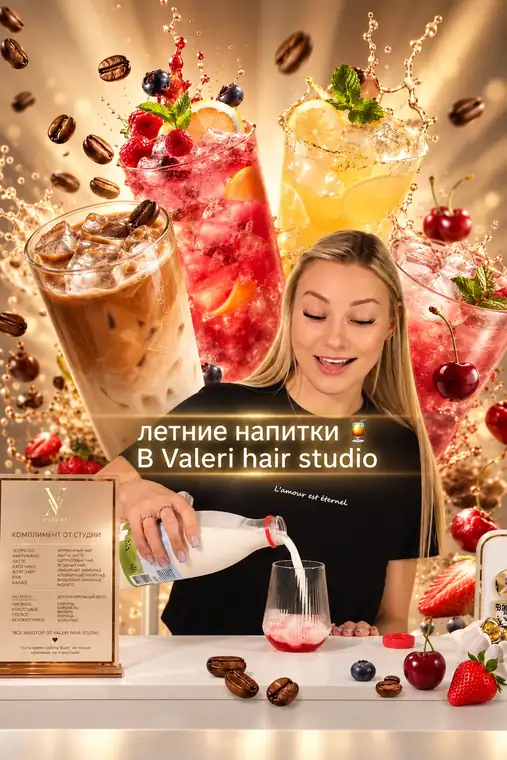 Летние напитки для гостей VALERI HAIR STUDIO